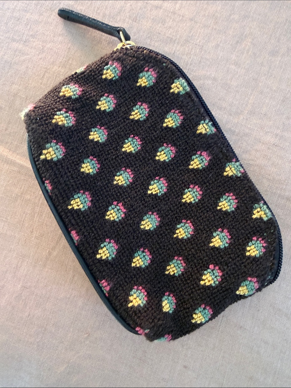 Stubbs & Wooten Palm beach needlepoint pouch/purse